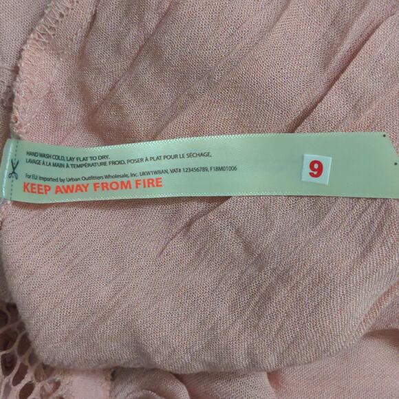 Free People Adella Slip Dress Mini Rose Lace Adjustable Ruffle Smocked M New - Picture 14 of 15